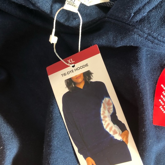 NWT Wildfox Blue Hoodie with Tie-Dye - Size XL - Picture 6 of 6
